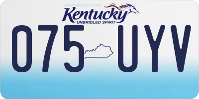 KY license plate 075UYV