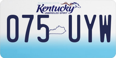KY license plate 075UYW