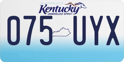 KY license plate 075UYX