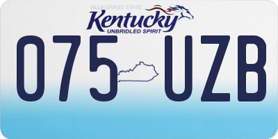 KY license plate 075UZB