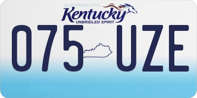 KY license plate 075UZE