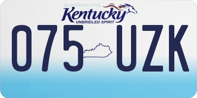 KY license plate 075UZK