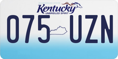 KY license plate 075UZN