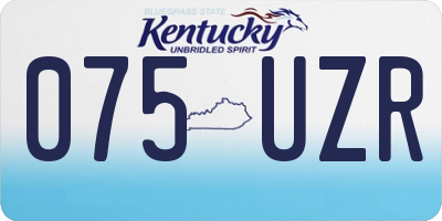 KY license plate 075UZR