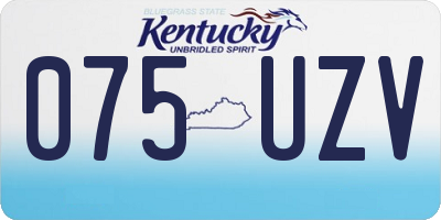 KY license plate 075UZV