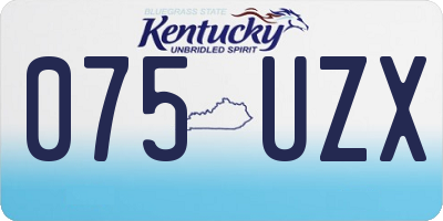 KY license plate 075UZX