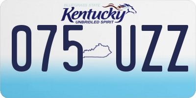 KY license plate 075UZZ