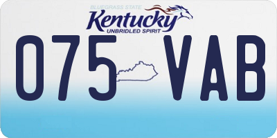KY license plate 075VAB