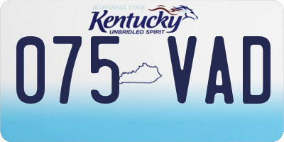 KY license plate 075VAD