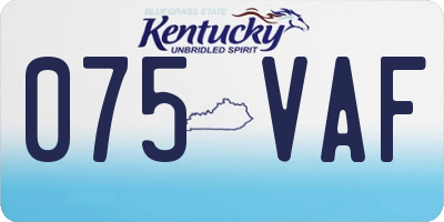 KY license plate 075VAF
