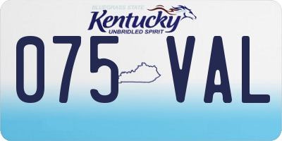 KY license plate 075VAL
