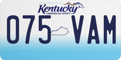 KY license plate 075VAM