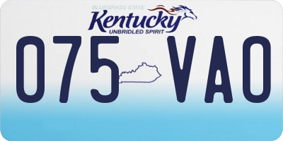 KY license plate 075VAO