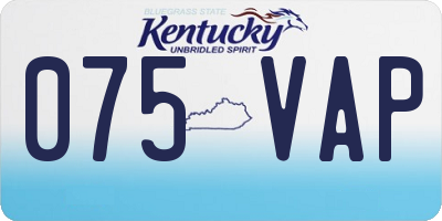 KY license plate 075VAP