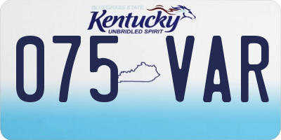 KY license plate 075VAR