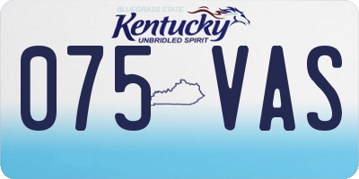 KY license plate 075VAS