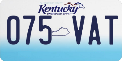 KY license plate 075VAT