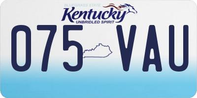 KY license plate 075VAU
