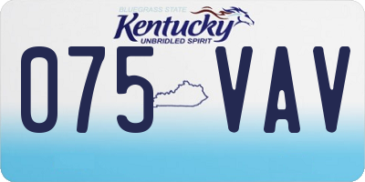 KY license plate 075VAV