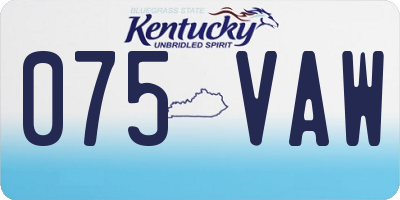KY license plate 075VAW