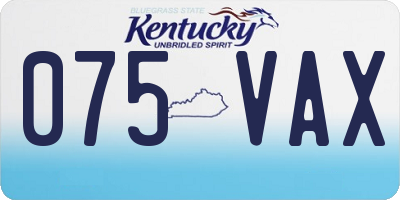 KY license plate 075VAX
