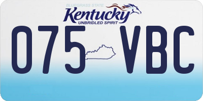 KY license plate 075VBC
