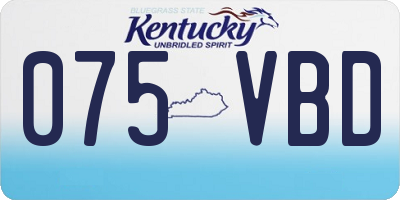 KY license plate 075VBD