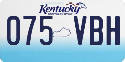 KY license plate 075VBH