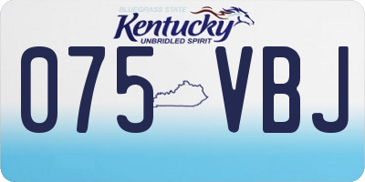 KY license plate 075VBJ