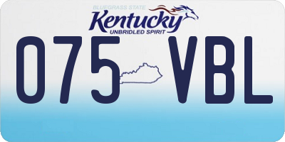 KY license plate 075VBL