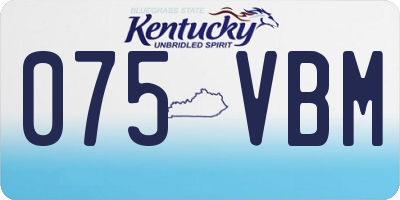 KY license plate 075VBM