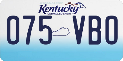 KY license plate 075VBO
