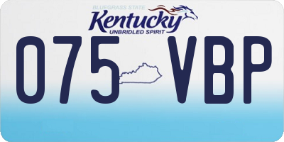KY license plate 075VBP