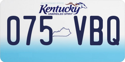 KY license plate 075VBQ