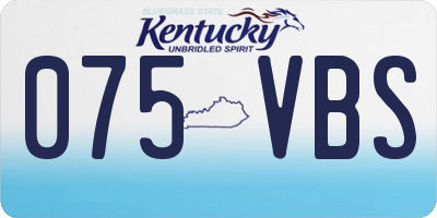 KY license plate 075VBS