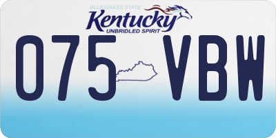 KY license plate 075VBW