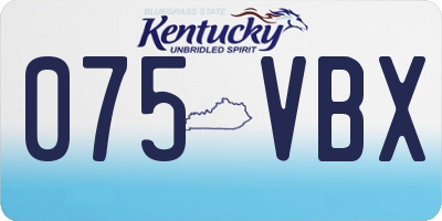 KY license plate 075VBX