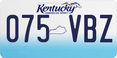 KY license plate 075VBZ