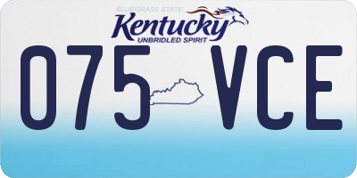 KY license plate 075VCE