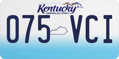 KY license plate 075VCI