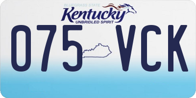 KY license plate 075VCK