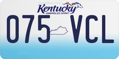 KY license plate 075VCL