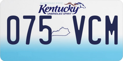 KY license plate 075VCM