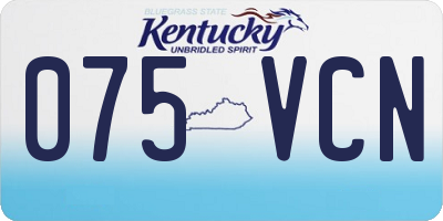 KY license plate 075VCN