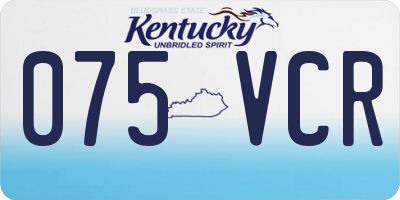 KY license plate 075VCR