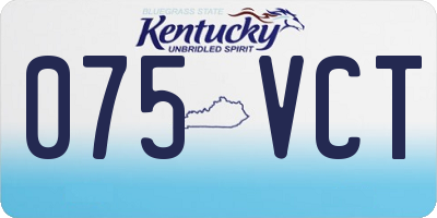KY license plate 075VCT