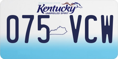KY license plate 075VCW