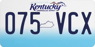 KY license plate 075VCX