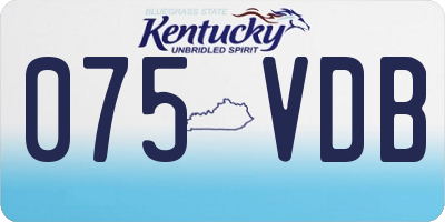KY license plate 075VDB