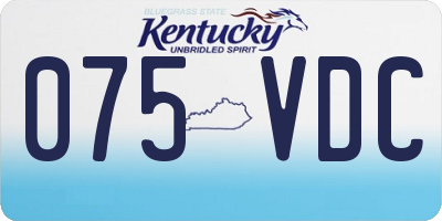 KY license plate 075VDC